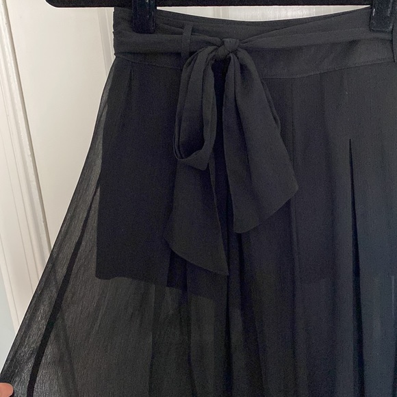 Abercrombie & Fitch Black Sheer Belted Wide Leg Pants - Picture 5 of 12